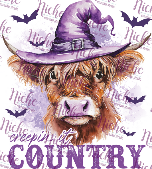 -HAL5349 Creepin Country Cow Decal