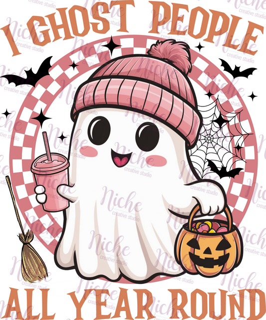 -HAL5361 Ghost People All Year Pink Decal