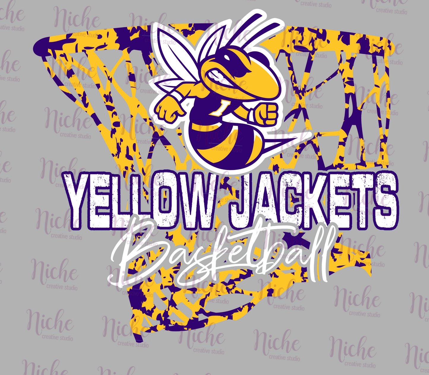 -IOW1662 Iowa Yellowjackets Basketball Decal