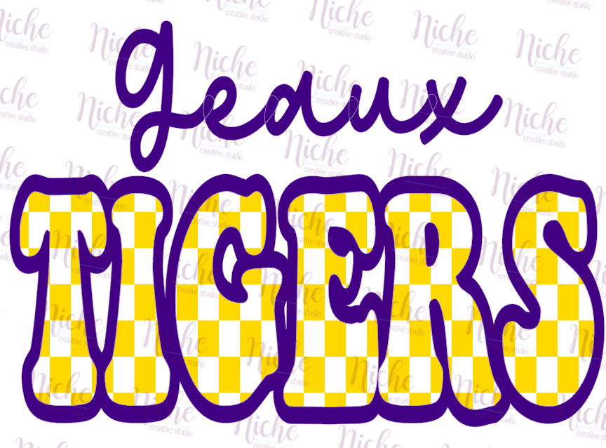 -LA1092 Geaux Tigers Checkered Decal – Niche Creative Studio