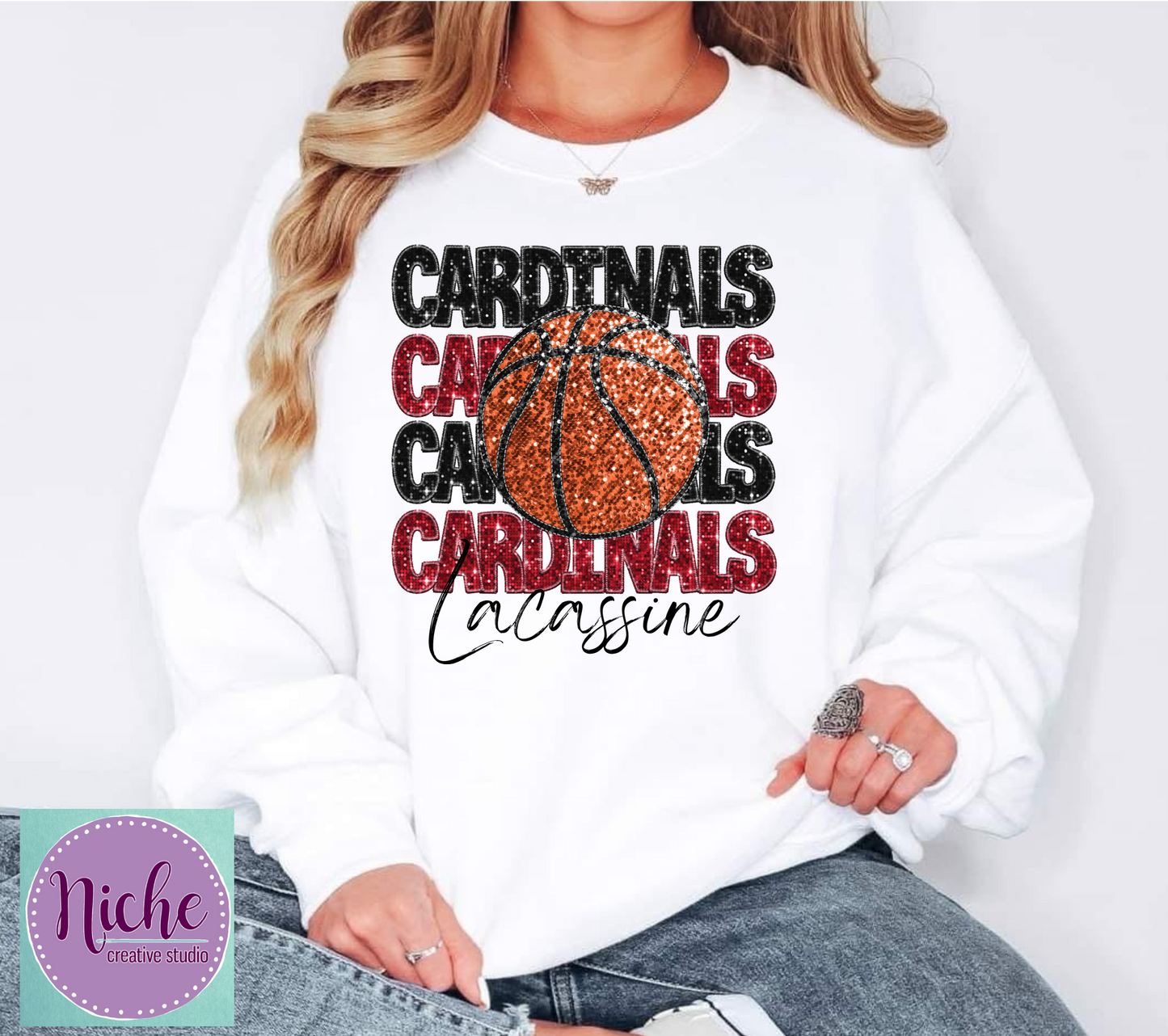 -LAC3089 Lacassine Cardinals Basketball Decal