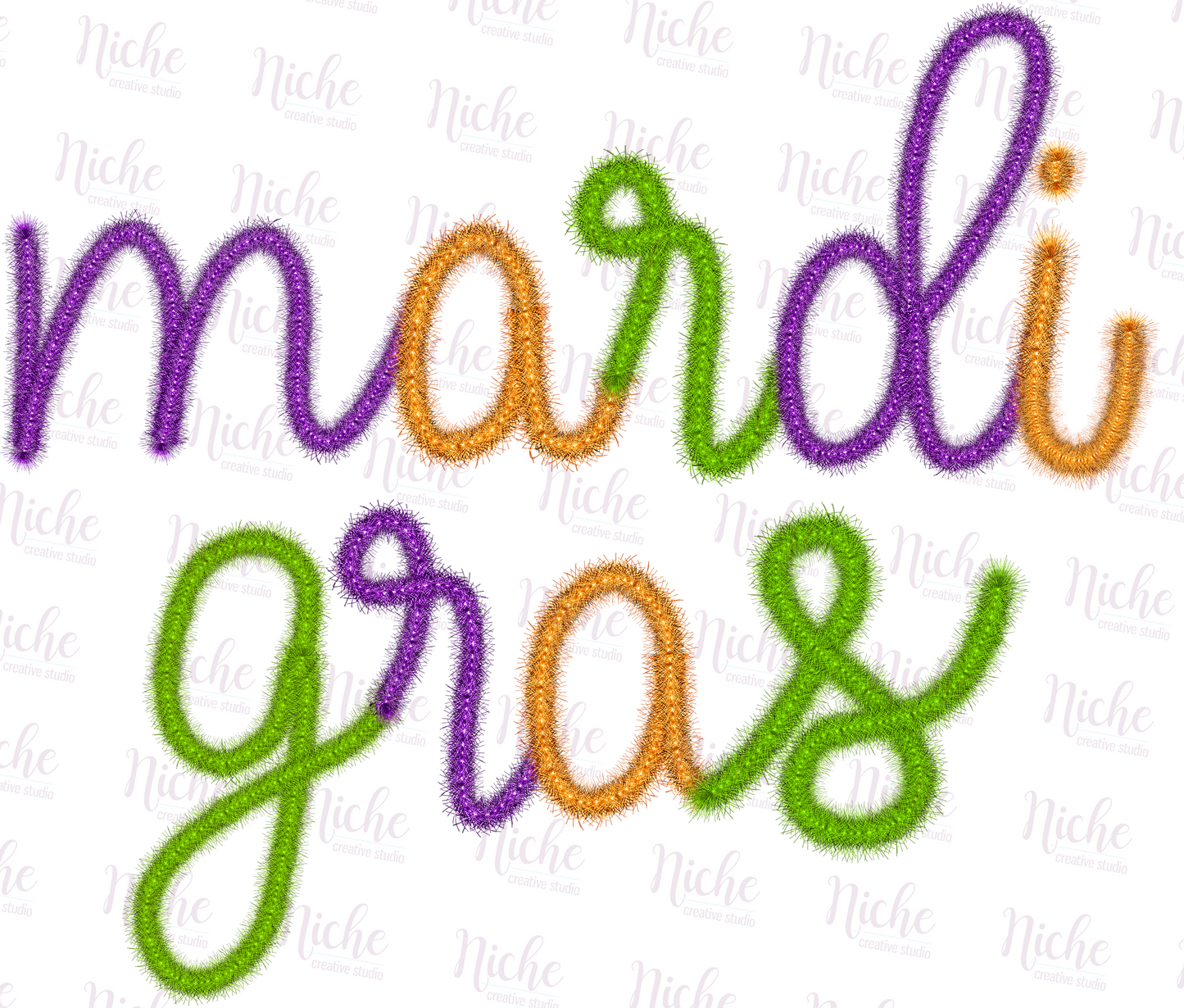 -MAR1124 Mardi Gras Faux Tinsel  Decal