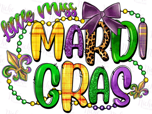 -MAR1614 Little Miss Mardi Gras Decal