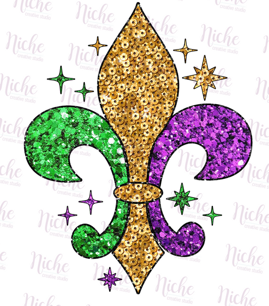 -MAR2939 Glitter Fleur De Lis Decal