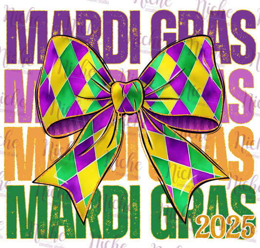 -MAR5644 Mardi Gras Repeat Bow Decal