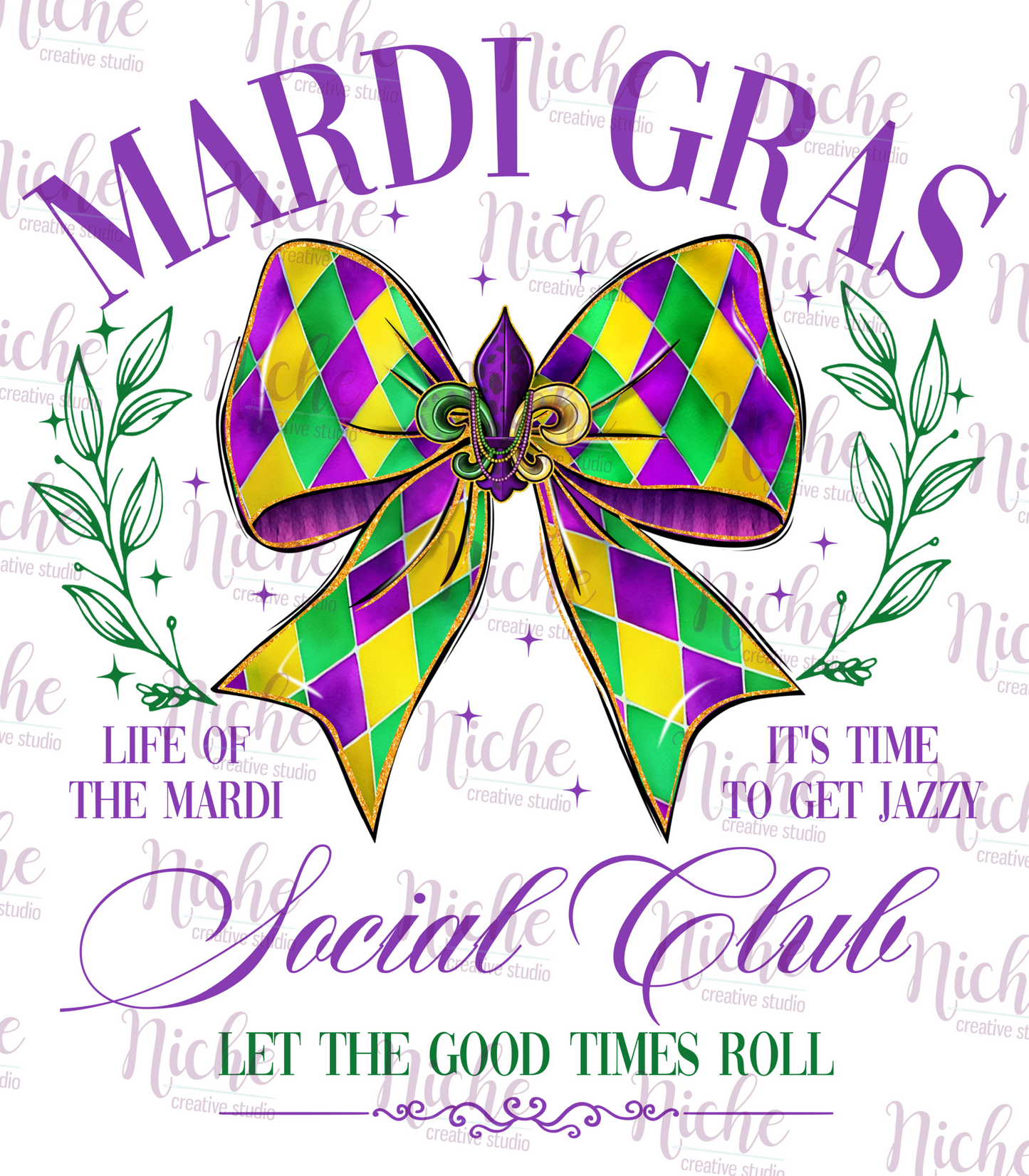 -MAR5647 Mardi Gras Social Club Decal