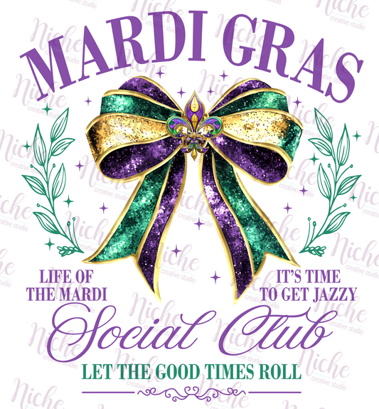 -MAR6004 Mardi Gras Social Club Decal