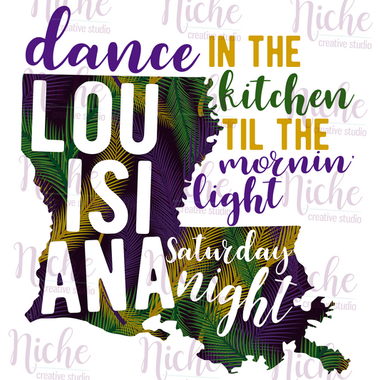 -MAR6035 LA Saturday Night Mardi Gras Decal