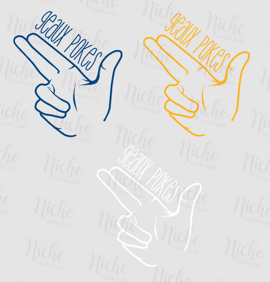 -MCN1910 Geaux Pokes Hand Sign Decal