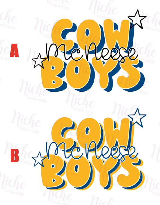 -MCN1918 Cowboys Bubble Letters Decal