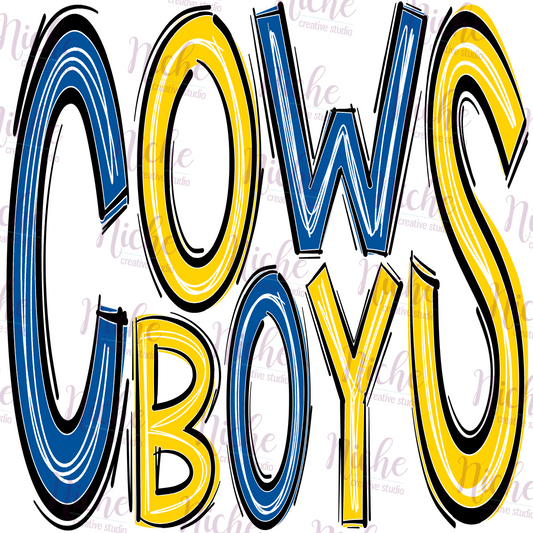 -MCN1933 Cowboys Doodle Decal