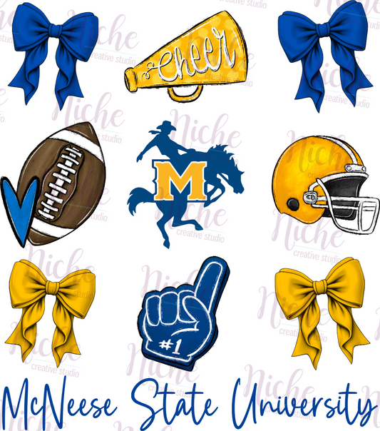 -MCN1965 Football and Bows Decal