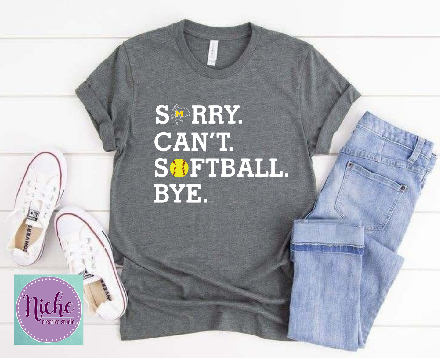 -MCN3060 Sorry Can't Softball Decal