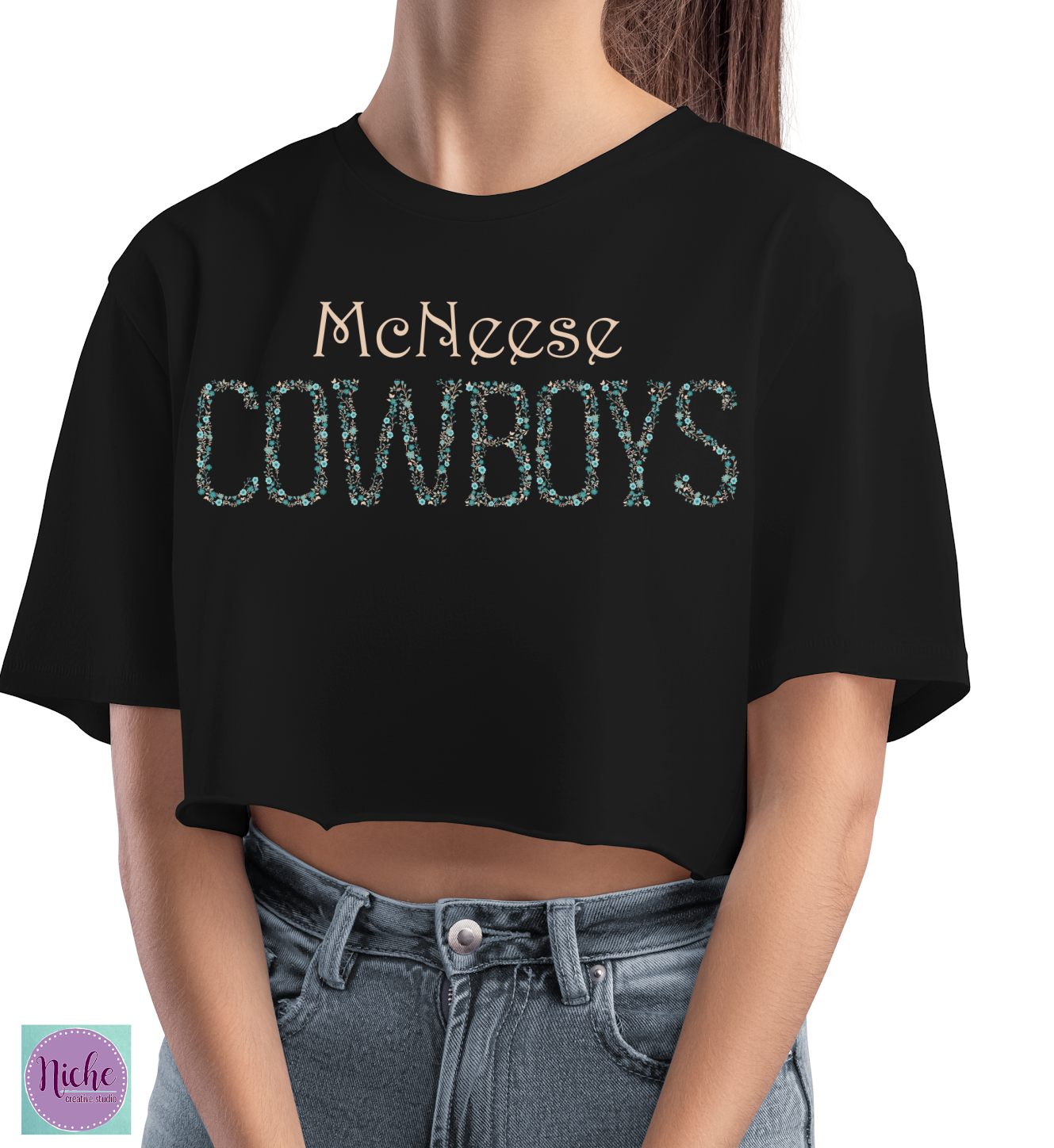 -MCN651 Cowboys Blue Floral Decal