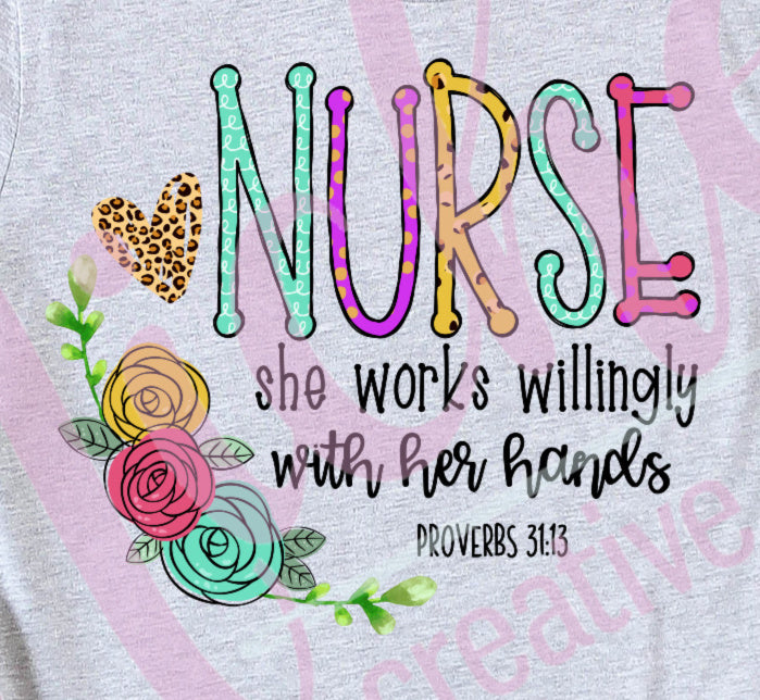 -MED1802 Nurse She Works Willingly Decal