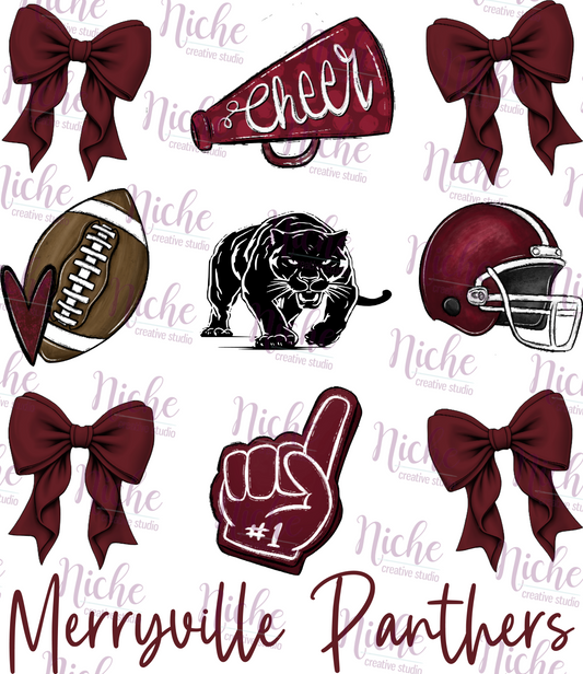 -MER2038 Merryville Panthers Bows Decal