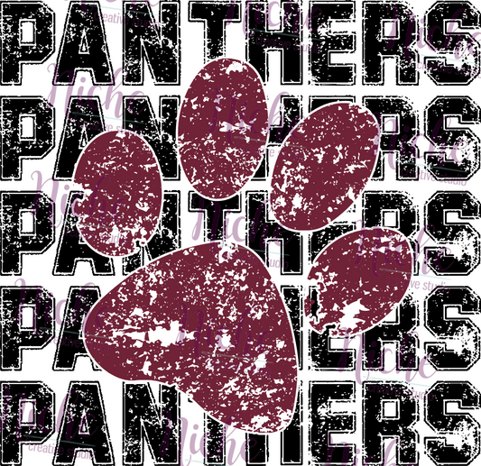 -MER3017 Panthers Distressed Decal