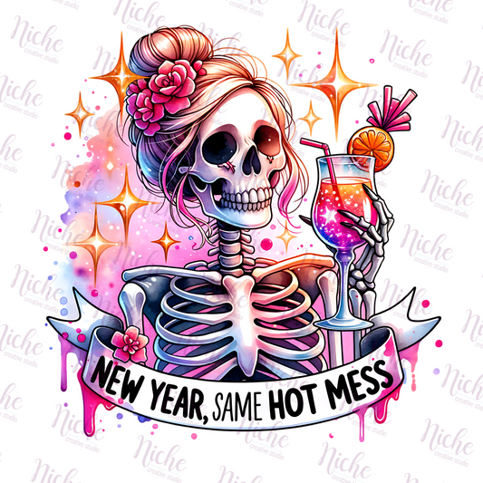 -NEW5630 New Year Same Hot Mess Decal