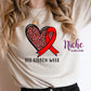 -RED2754 Red Ribbon Heart Decal