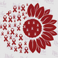 -RED5406 Red Ribbon Sunflower Decal