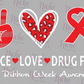 -RED5407 Peace Love Drug Free Decal