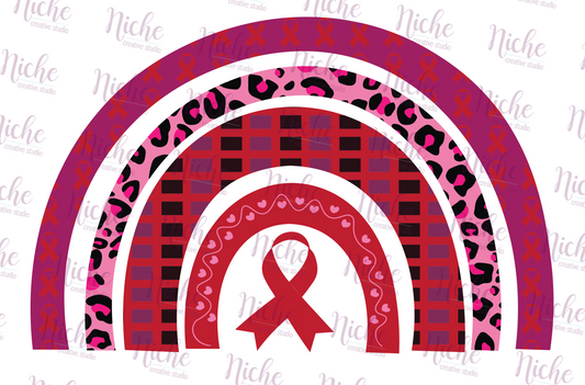 -RED5410 Rainbow Red Ribbon Decal