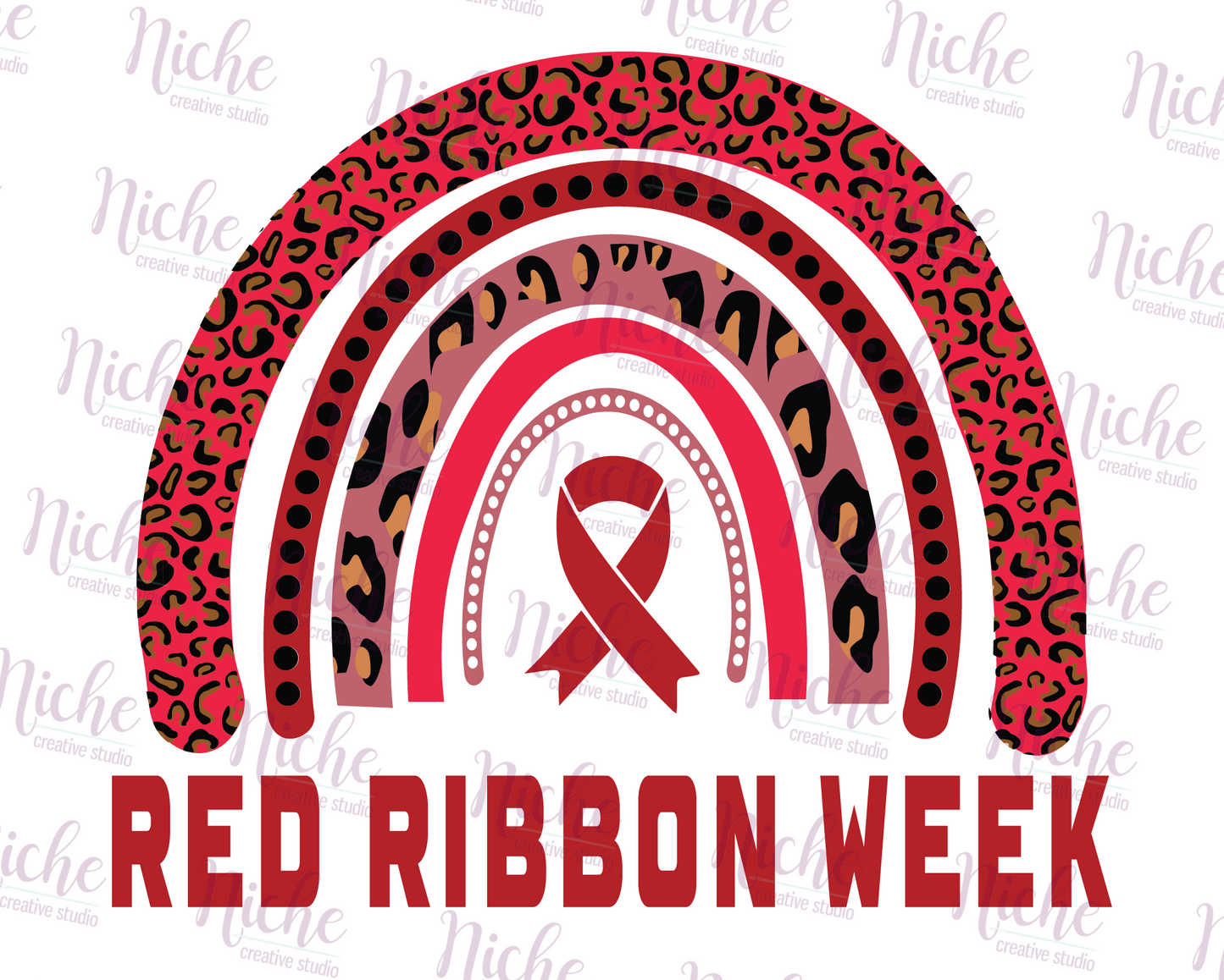 -RED5415 Red Ribbon Week Rainbow Decal