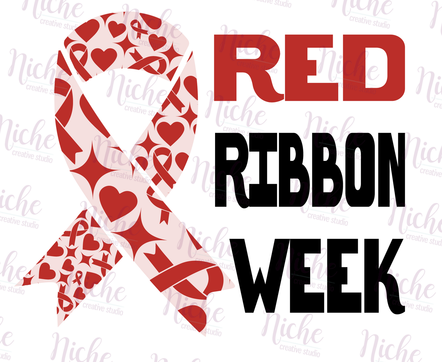 -RED5417 Red Ribbon Week Ribbon Decal