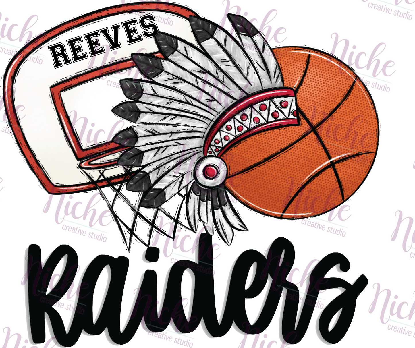 -REE3021 Reeves Raiders Basketball Decal