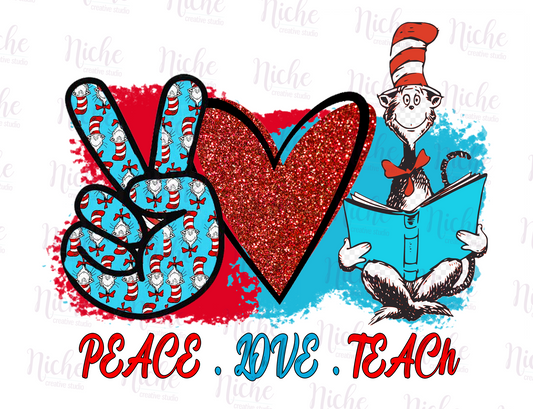 -SCH031 Peace Love Decal