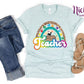 -SCH034 Rainbow Teacher Decal