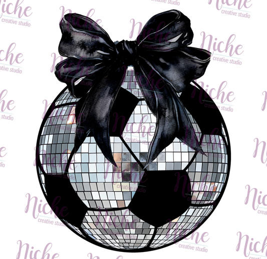 -SOC5207 Soccer Disco Ball Silver Decal