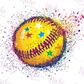 -SPO6010 Paint Splatter Softball Decal