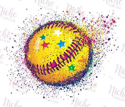 -SPO6010 Paint Splatter Softball Decal