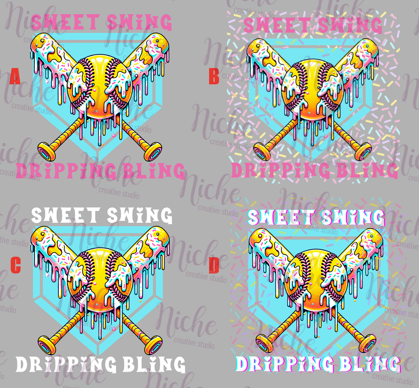 -SPO8001 Sweet Swing Dripping Bling Decal