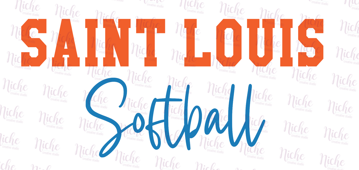 -STL5432 Saint Louis Softball Decal