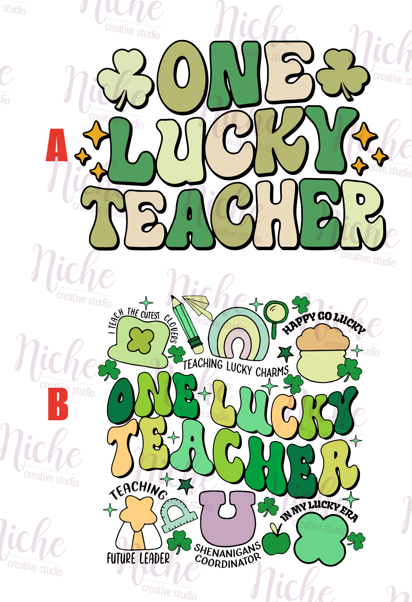 -STP6024 One Lucky Teacher Decal