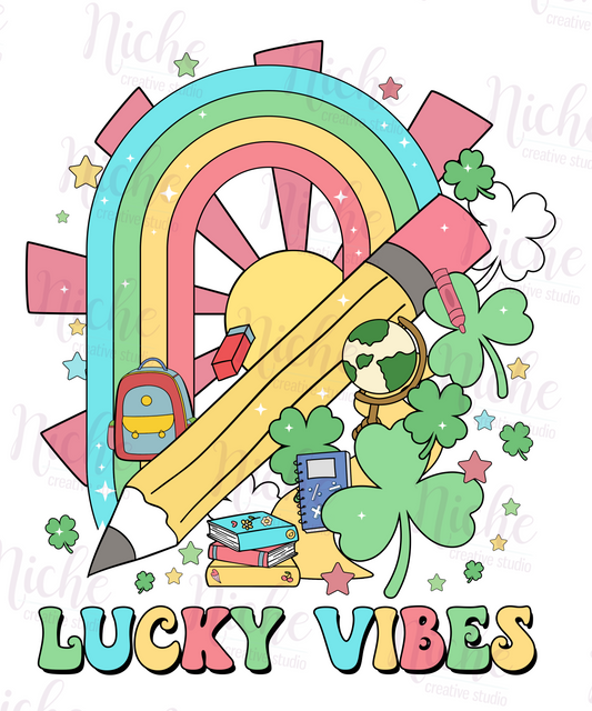 -STP6032 Lucky Vibes Teacher Decal