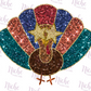 -THA1056 Sequin Turkey Decal