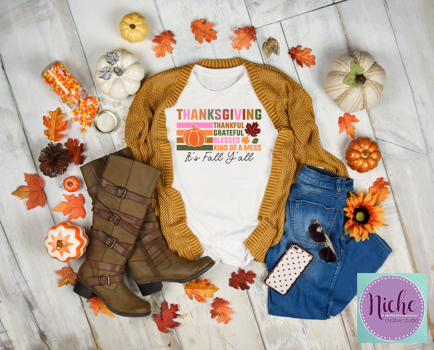 -THA5208 Thanksgiving Retro Decal