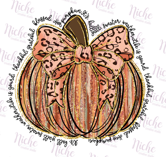 -THA5453 Thankful Grateful Blessed Pumpkin Decal