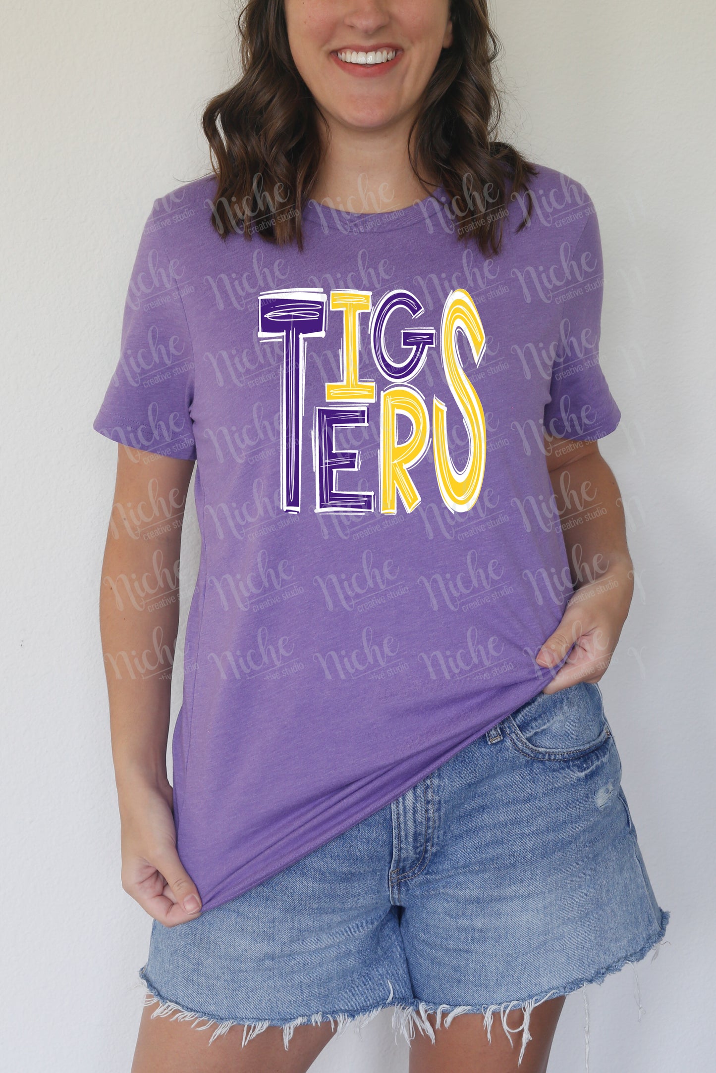 -TIG1929 Tigers Doodle Decal