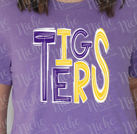 -TIG1929 Tigers Doodle Decal