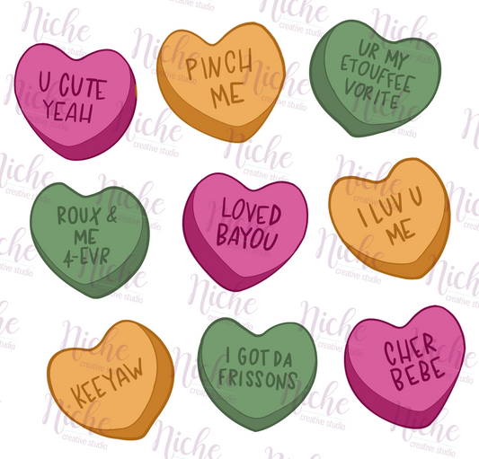 -VAL1408 Conversation Hearts Decal