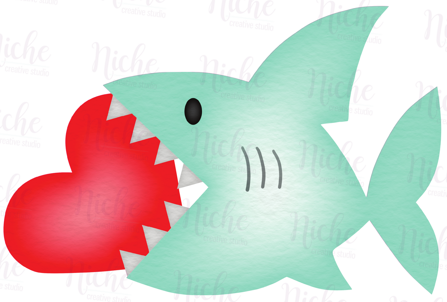 -VAL5674 Shark Valentine Decal