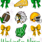 -WAS2041 Washington Marion Football and Bows Decal