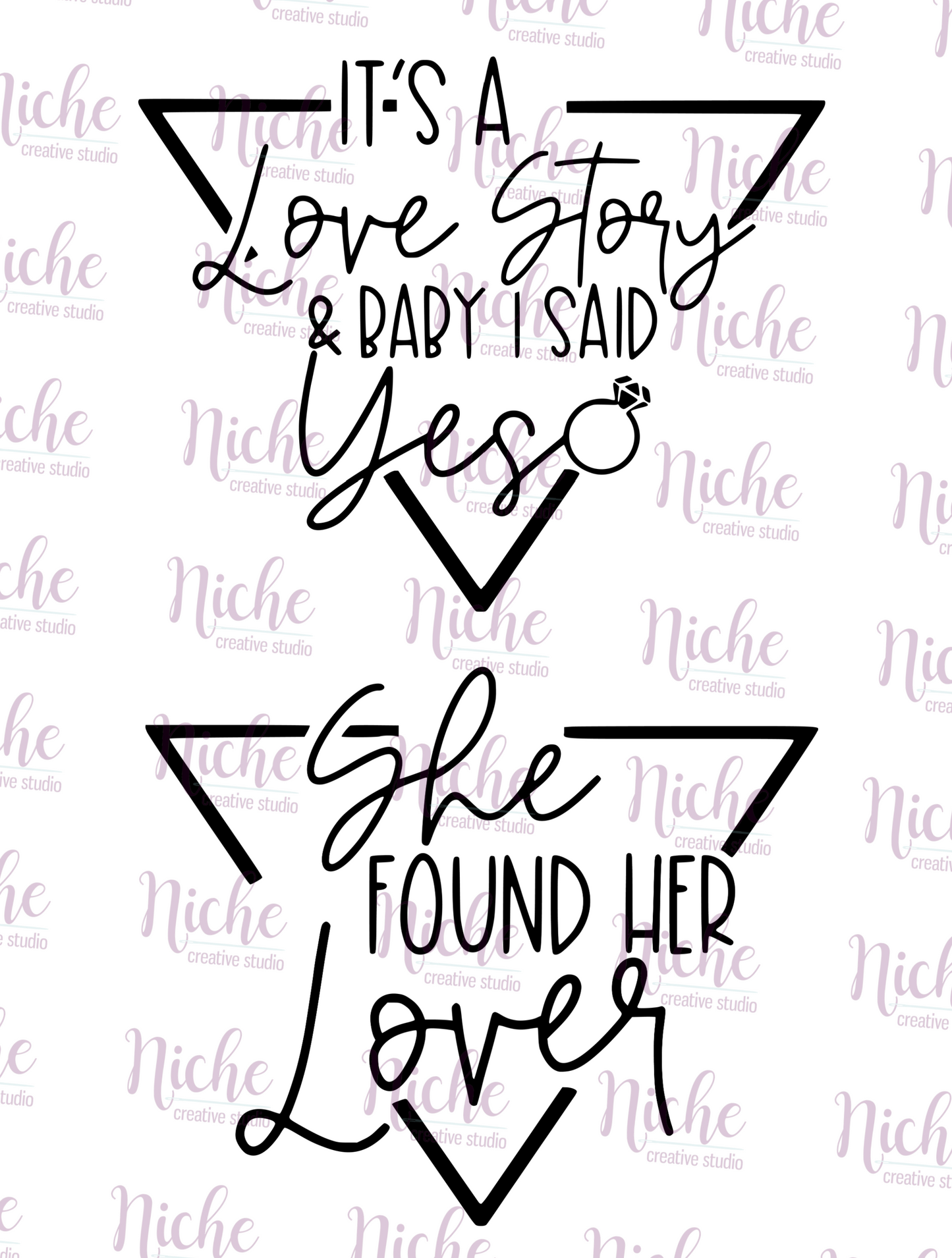 -WED3035 It's a Love Story Decal