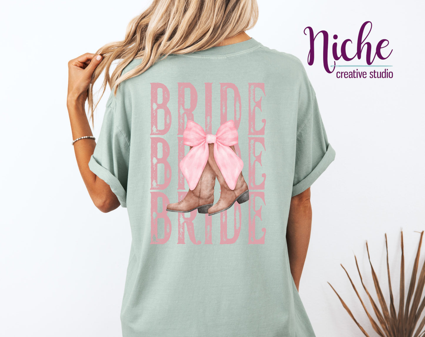 -WED6008 Bride Cowboy Boots Decal