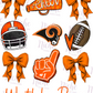 -WES1966 Football and Bows Decal