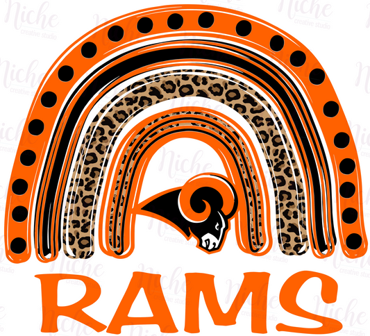 -WES3252 Westlake Rams Rainbow with Ram Decal